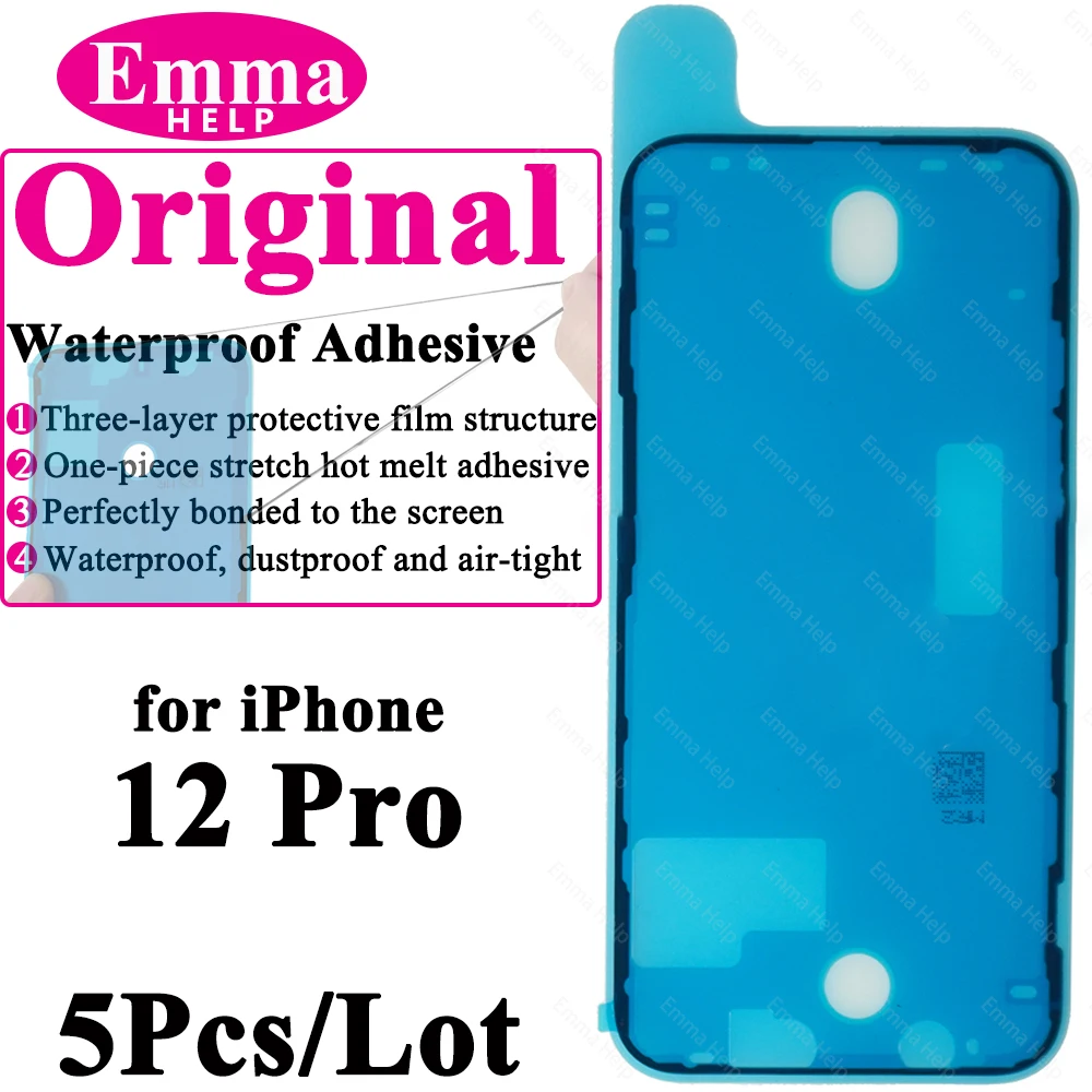 5 uds pegatina impermeable para iPhone 13 12 11 Pro Max 14Plus 3M adhesivo marco de pantalla LCD sello reparación adhesivo accesorios para iphone: YELLOW