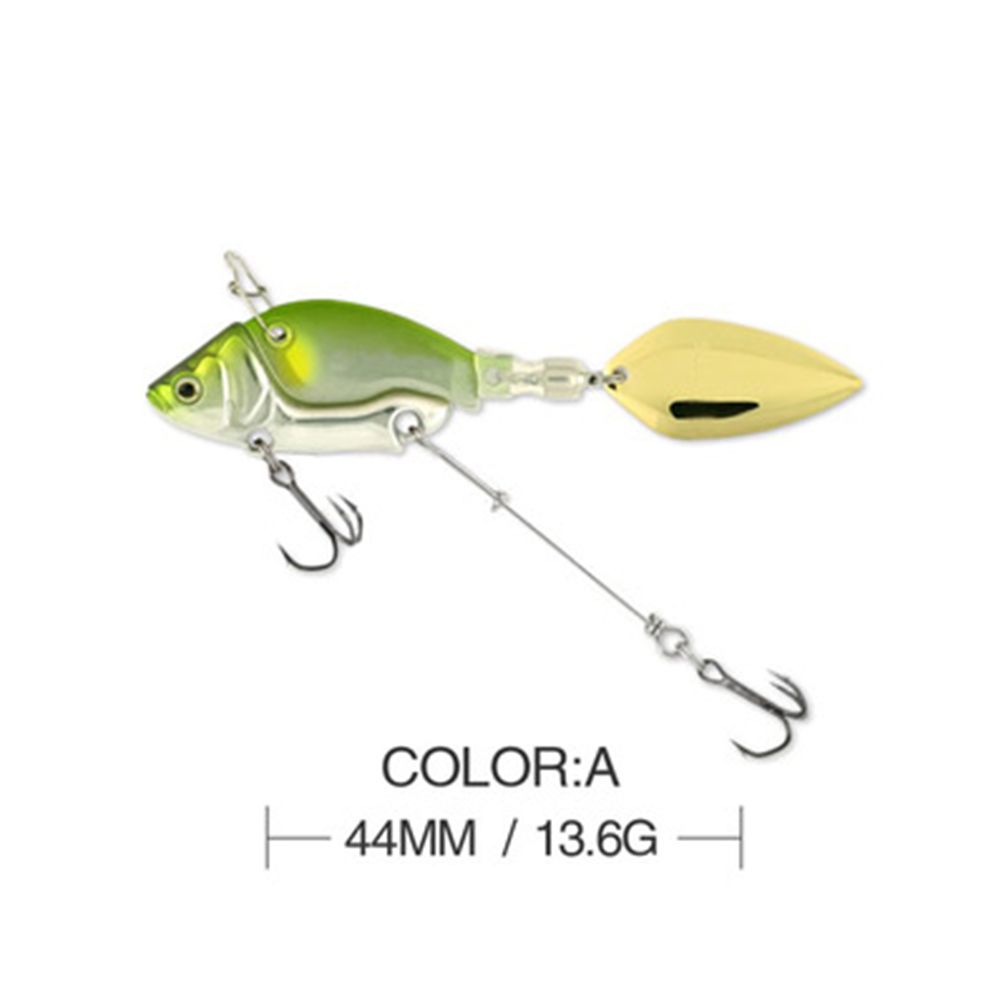 1PC 44mm/13.6g Metal Mini VIB łyżka Spin cekiny przynęta Tackle Pin twarda przynęta Crankbait wibracje Spinner tonący przynęty: Color A 44mm 13.6g