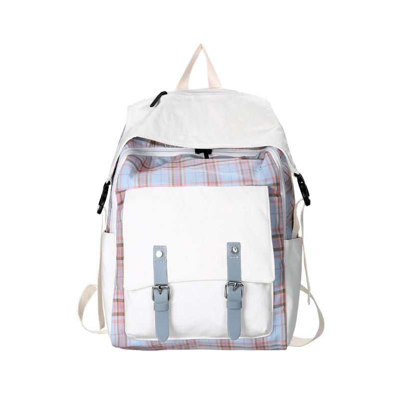 Mode Vrouwen Rugzak Canvas Grote Capaciteit College Zakken Voor Meisjes Reizen Bagpack Mochilas Vrouwelijke Rugzak Terug Naar School: Blue