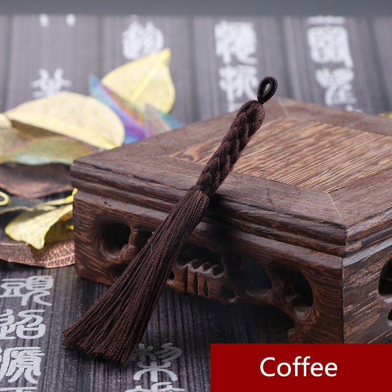 5PCS Mini Hemp Flower Tassel Jewelry Curtain Garments Decorative Accessories DIY Key Cell Phone Bag Fringe Trim Tassels Pendant: Coffee