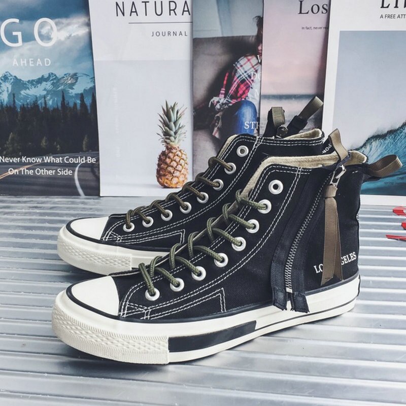 Zomer heren canvas schoenen veterschoenen hoge schoenen heren canvas flats casual sneakers schoenen  d12-53
