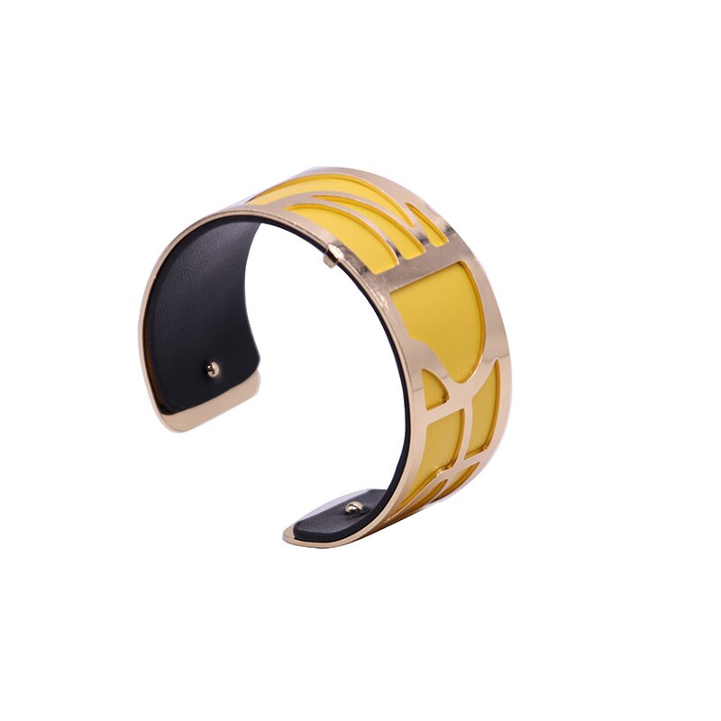 Slakkenhuis Manchet Armbanden Armband met Goud Kleur Manchette Armband Femme Acier Omkeerbare Lederen Georgette Armband Sieraden: WZ0079