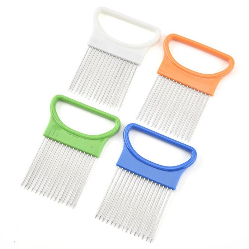 Edelstahl Zwiebel Cutter Zwiebel Gabel Obst Gemüse Cutter Schneidemaschine Tomaten Cutter Messer Schneiden Sicher Hilfe Halfter Küche Werkzeuge