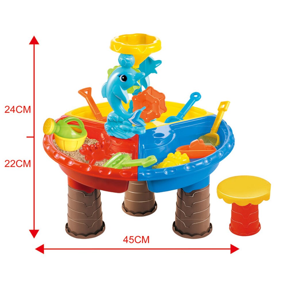 Draagbare Kids Outdoor Zomer Strand Zand Graven Tool Water Spelen Plastic Tafel Speelgoed Kit