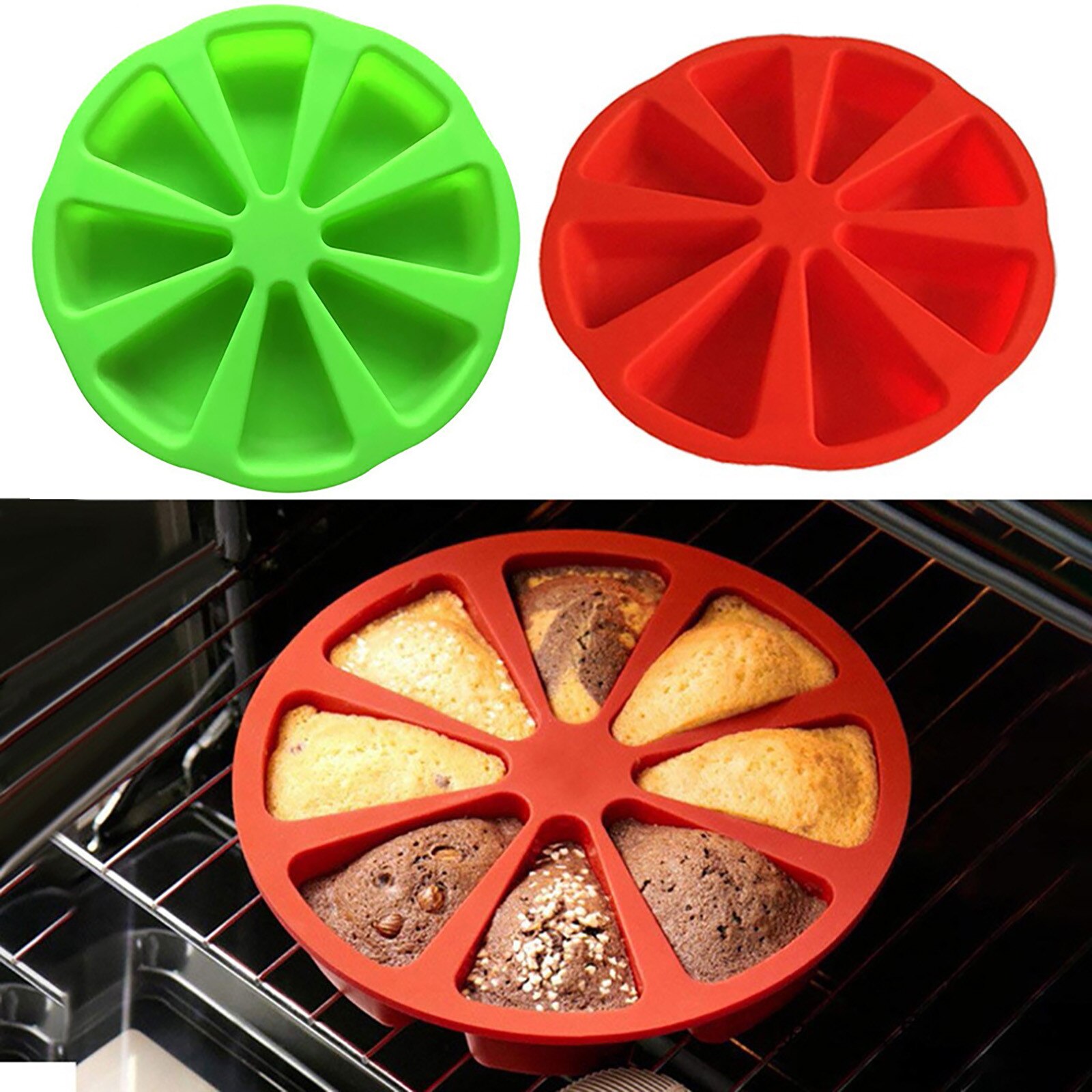 Silicone Baking Cake Mold Silicone Bakeware Baking Food Mold 8 Points Scone Cake Home Used In Microwave Baking Mold Tool #40