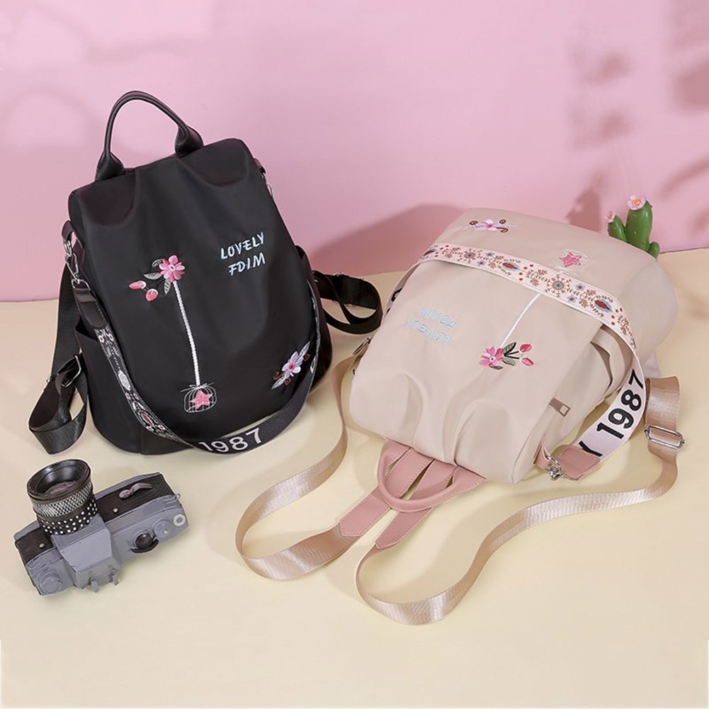 Casual Oxford Tuch Rucksack Blume Bestickt Schulter Schule Buch Taschen Frauen Täglichen Reise Anti-diebstahl Bagpack Rucksack