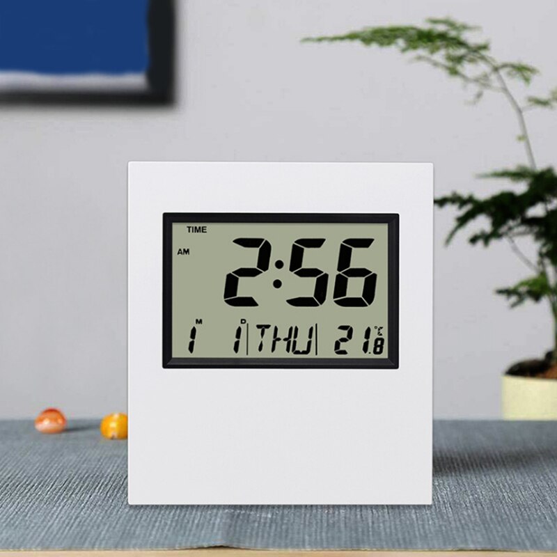 Multifunctional Table Clock Slim Digital Perpetual Calendar Electronic Clock Desktop Living Room Wall Clock