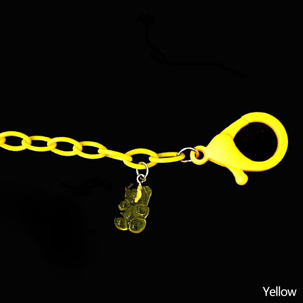 Candy Beer Handgemaakte Regenboog Kralen Vrouwen Girl Candy Kleur Kralen Masker Ketting Met Glazen Lanyard Anti-verloren Anti-strike: 01