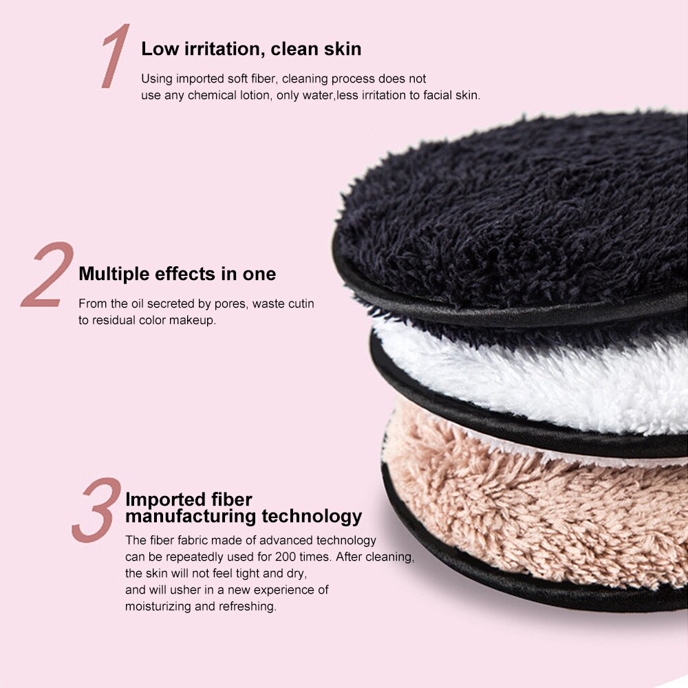 Reusable Makeup Remover Pads Cotton Wipes Microfiber Make Up Removal Sponge Cotton Cleaning Pads Tool