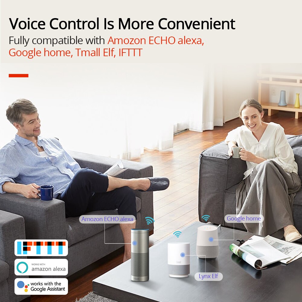 Smart Plug TISHRIC 16A - Presa WiFi Control - Timer - App Ewelink - Compatibile Alexa & Google Home