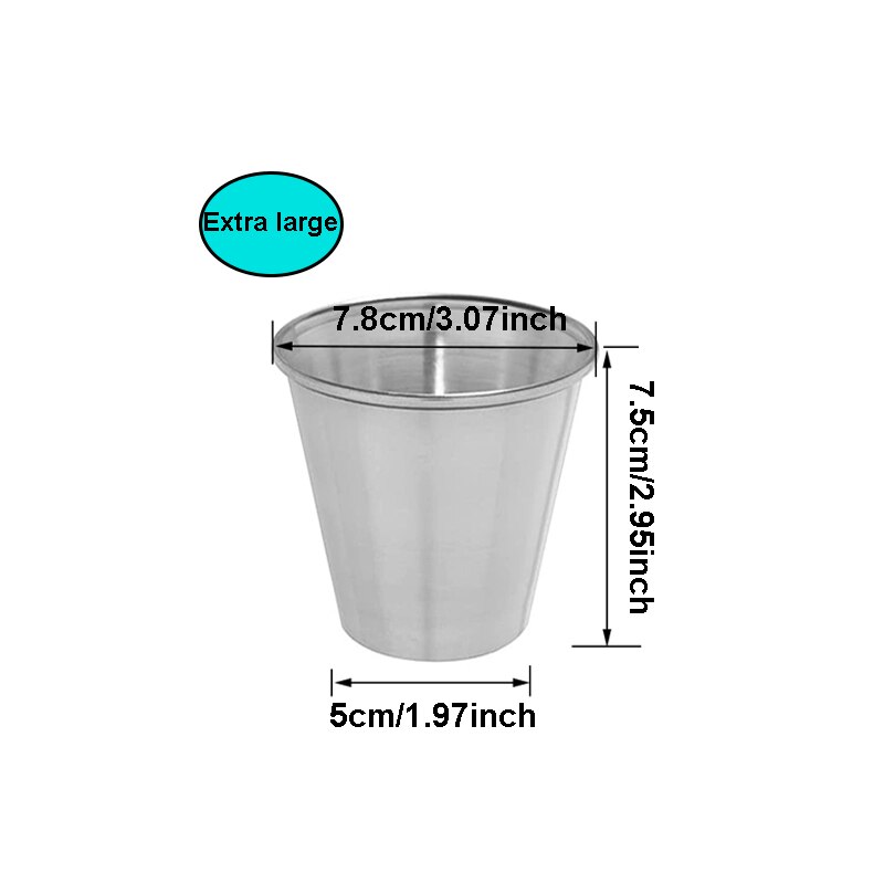12Pcs Small Sauce Cups, Stainless Steel Ramekin Dipping Sauce Cup, Commercial Grade Individual Round Condiment Cups: Extra large