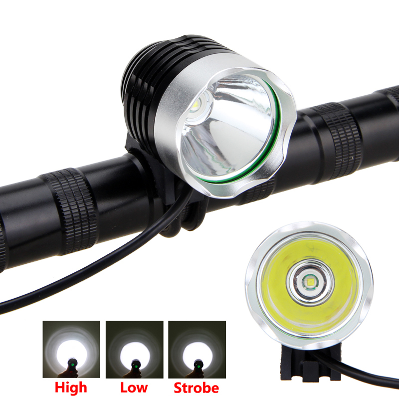 Front Bike Headlight LED Bicycle Lamp Headlight 3 Switch Modes Head Torch with Battery Pack+Headband +Safety Taillight
