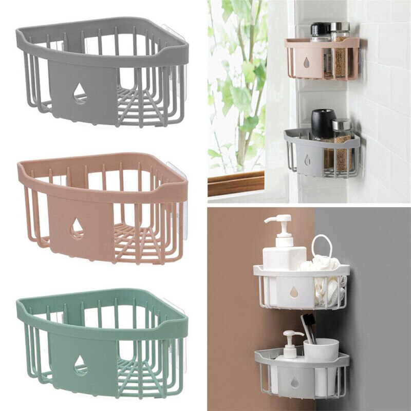 Plastic Bathroom Shelf Organizer Snap Up Corner Shelf Caddy Bathroom Corner Shelf Shower Storage Wall Holder Shampoo Holder