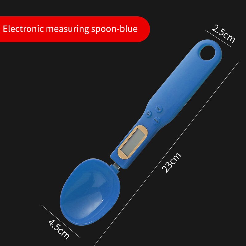 Cuchara medidora Digital con pantalla LCD, 500g/0,1g, cuchara Digital electrónica, minibáscula de cocina, suministros para hornear: Azul