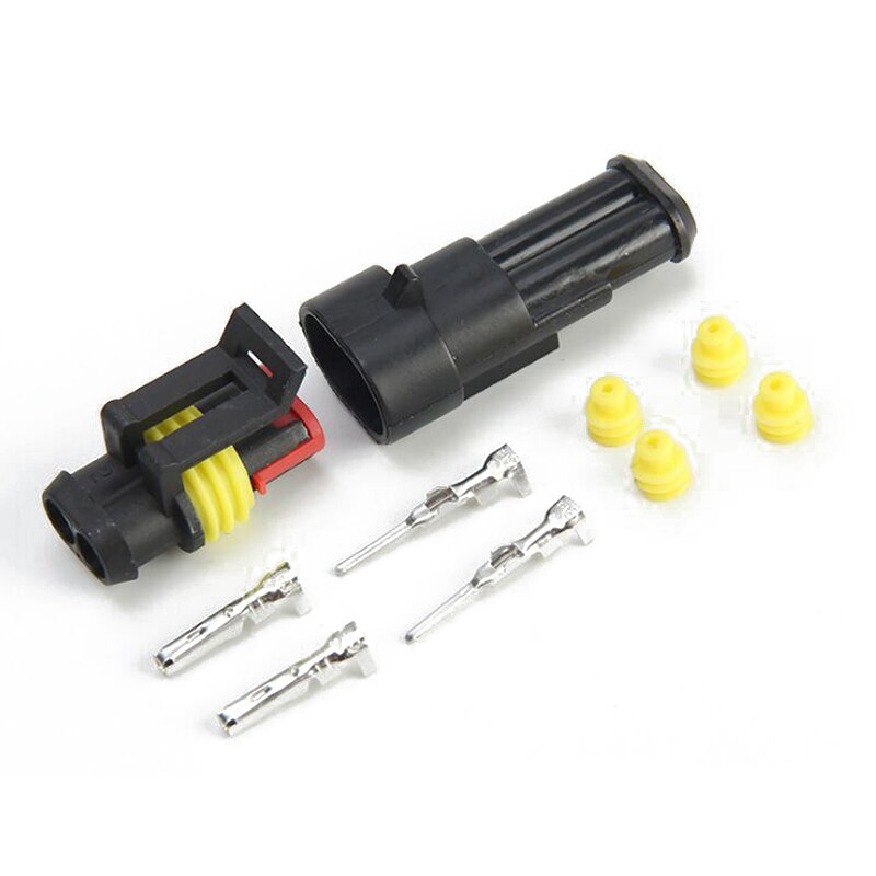 Two-Pin 2-Way Seal Car Boat Waterproof Electrical Wire Superseal Connector Kit 10pcs
