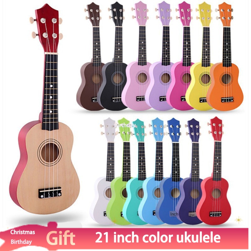 21-Inch Hout Ukulele Kerstcadeau Ukulele Kinderen Vier-Snaar Kleine Gitaar Kleur Ukulele Gitaar Reizen Gitaar Ukulele kit