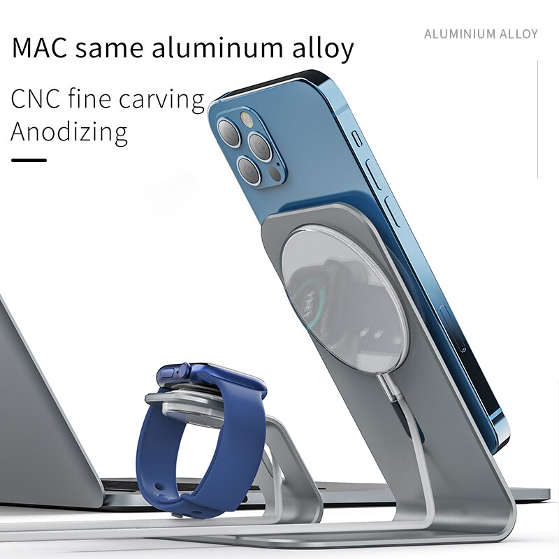 Gtwin 15W Charger Stand Voor Iphone 12 Mini Pro Max Magsafing Draadloze Laders Bracket Desk Charging Base Dock Houder