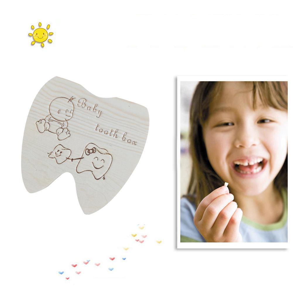 Baby Tand Doos Engels Houten Melk Tanden Organizer Baby Souvenirs Meisjes Opslag Jongens J9G0