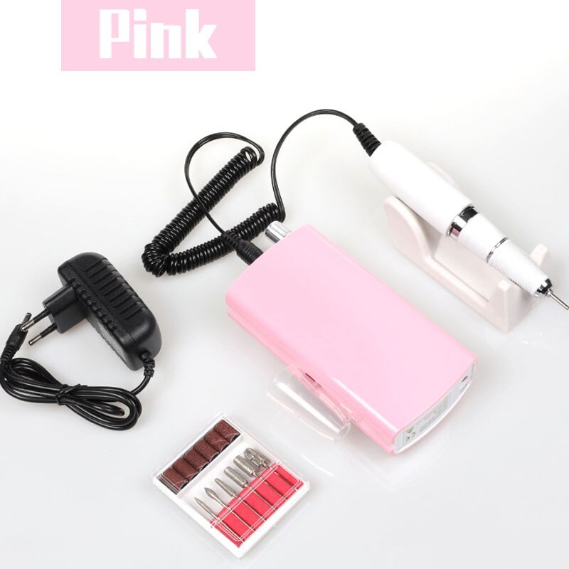 Ponceuse à ongles Portable, 30000RPM Rechargeable, mèches de polissage pour appareil de manucure, ensemble de maître des ongles, nouveauté: Pink Nail Master