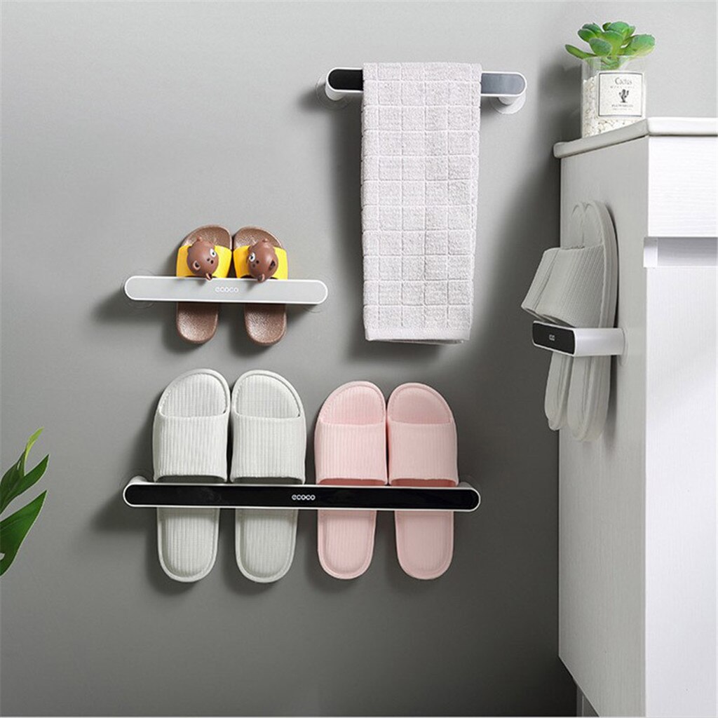 Slippers Rack Slippers Organizer Muur Gemonteerde Rack Punch Plastic Gratis Rek Voor Thuis Achter De Deur Magazijnstelling te Installeren