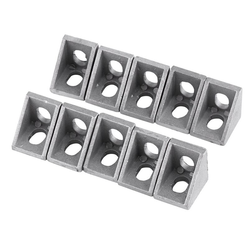 10 Pcs Aluminum Corner Bracket, L Shape Right Angle Joint Bracket Fastener Home Hardware for 20mm Aluminum Extrusion (20mmx: Default Title