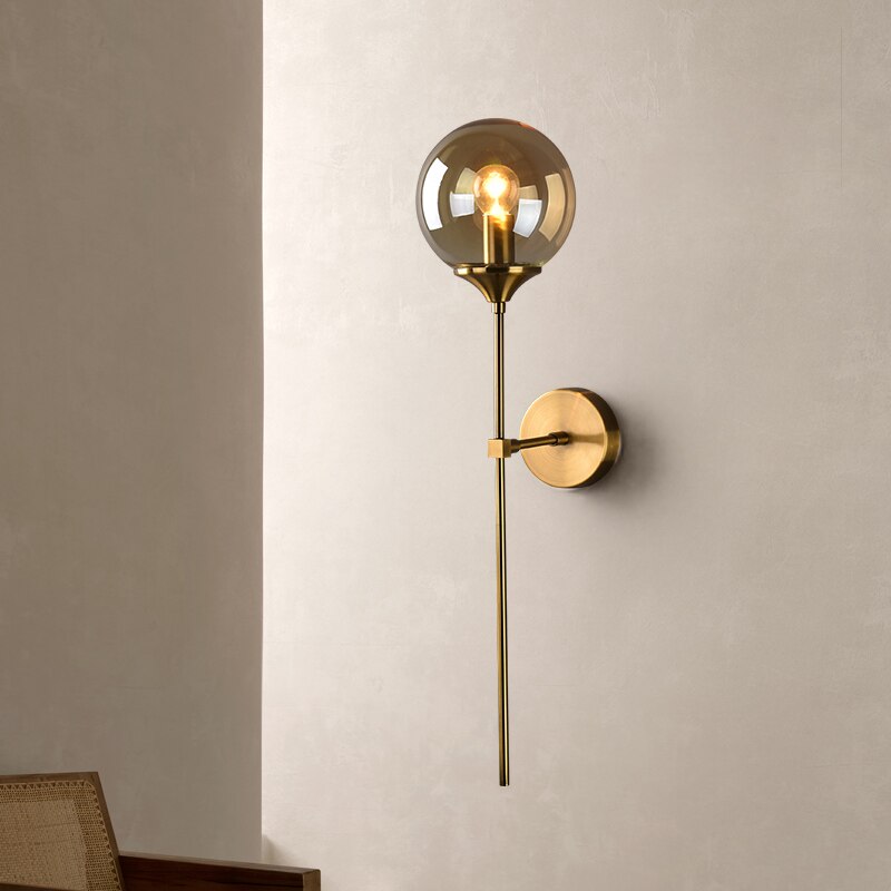 Noord-europa Led Wandmontage Schansen Clear Grijs Amber Glas Lampenkap E14 Socket voor woonkamer Wasruimte Wandlamp