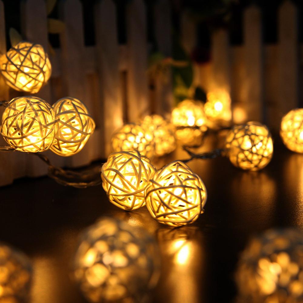 20 led Lumières de Chaîne De Boule De Coton pour la Décoration Extérieure De Noël De De Mariage Guirlande De Noël Globe Chaîne D'éclairage