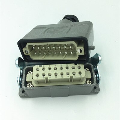 Heavy-duty Connector 16-pin Waterproof Rectangular Aviation Plug Socket Small 16-pin HDC-HA-016-1 Concealed: type 6