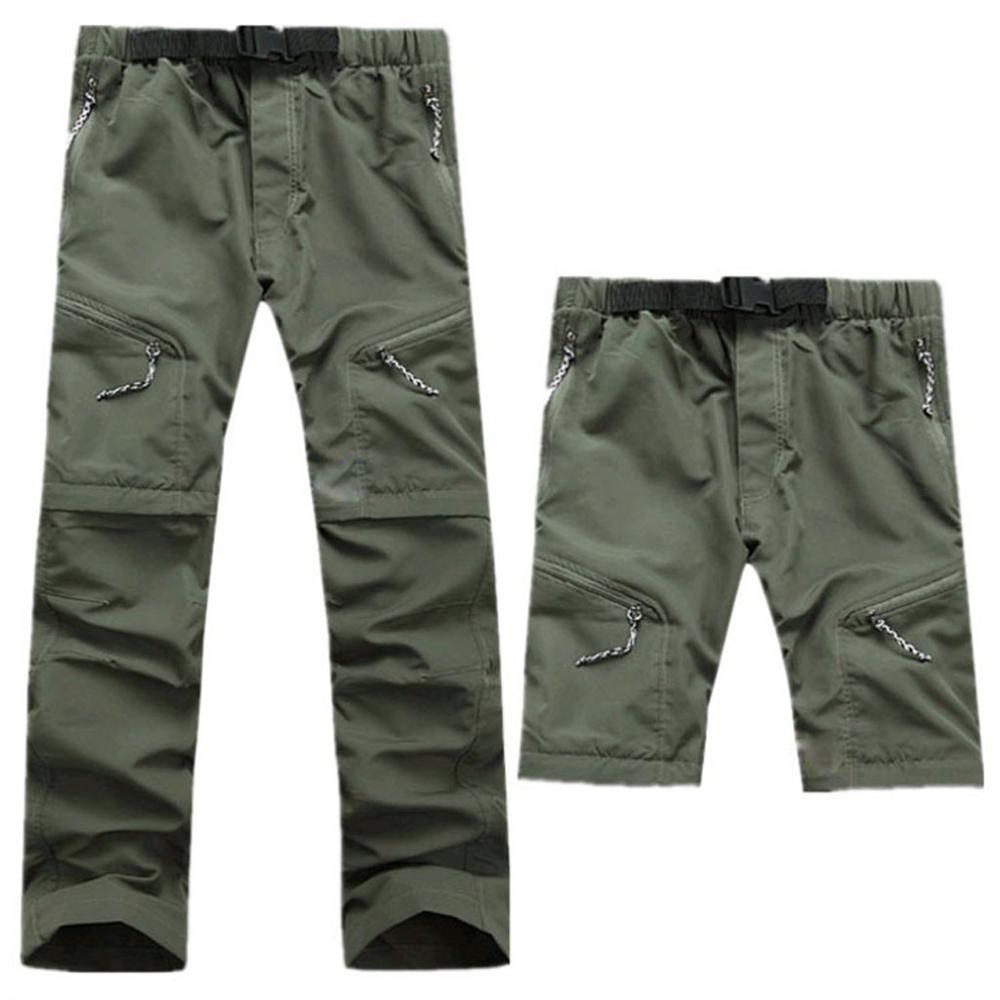 Sommer herre hurtigttørrende aftagelige vandrebukser udendørs sport åndbare bukser camping trekking fiske shorts  #0926