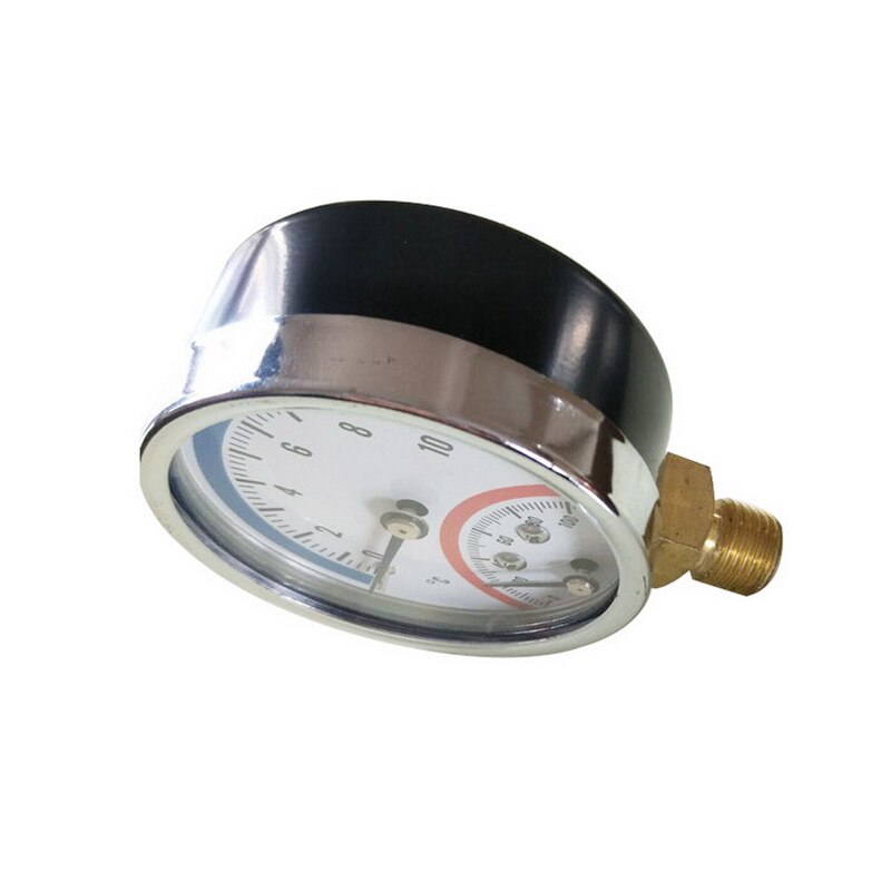 10 Bar Radial Axial Temperature Pressure Gauge Meter G1/4 Thread Thermometer Dial diameter 63 mm 2 in1 Thermometer Monitor