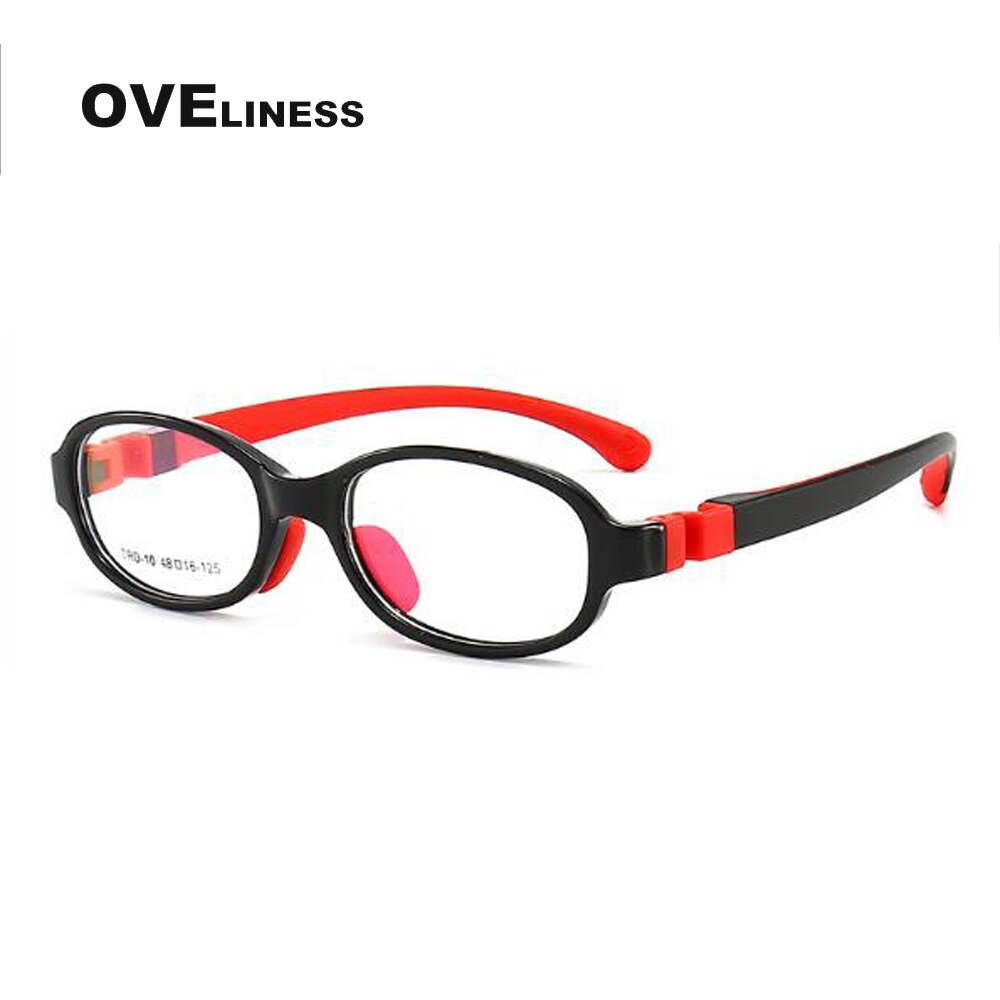 Gafas redondas para niños, lentes ópticas para miopía, montura para niño y niña, gafas graduadas flexibles de silicona para niños: black
