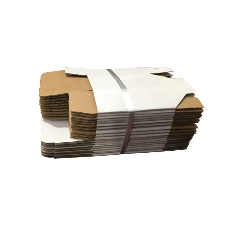 10pcs 3-layer Carton Cosmetic Packaging Box White Paper Square Simple Folding Corrugated Packing Box