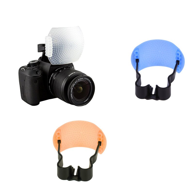 1 conjunto novo pop-up flash difusor capa para dslr slr câmera canon nikon 3 cores