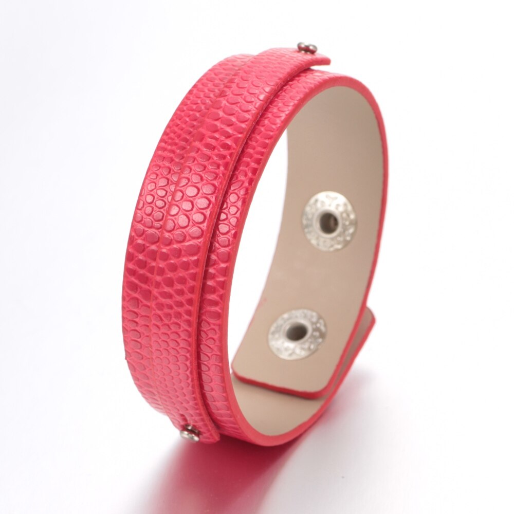 15 färgade läderarmband och armband gör-det-själv-tryckknappar, smycken som passar 18mm tryckknappar  sz0370f