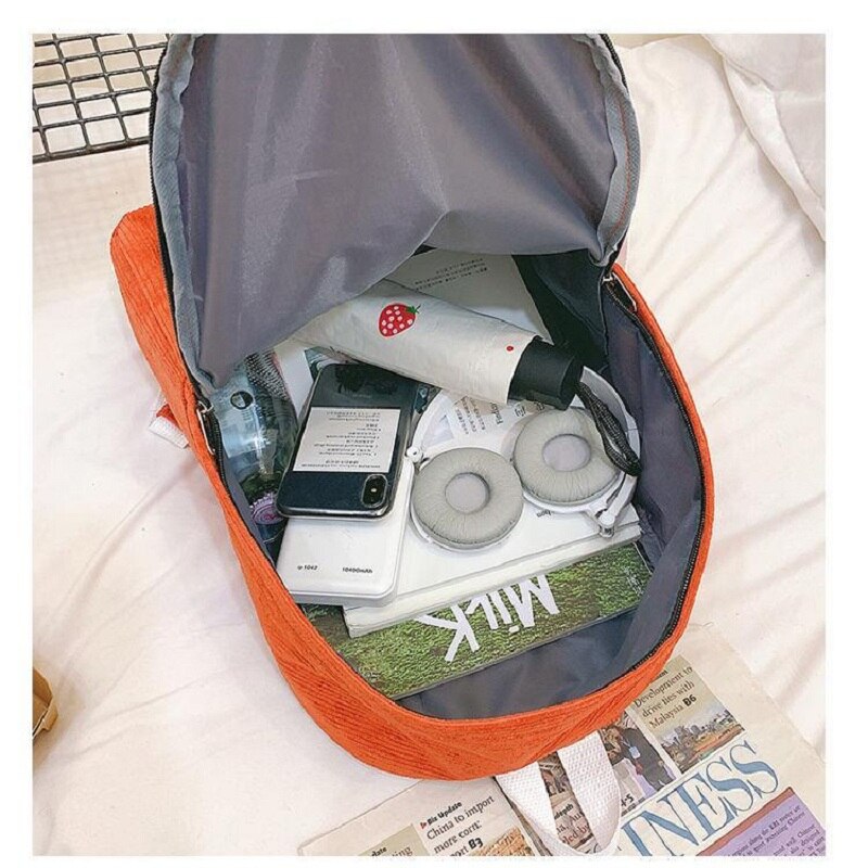 High School Backpack Corduroy Bag