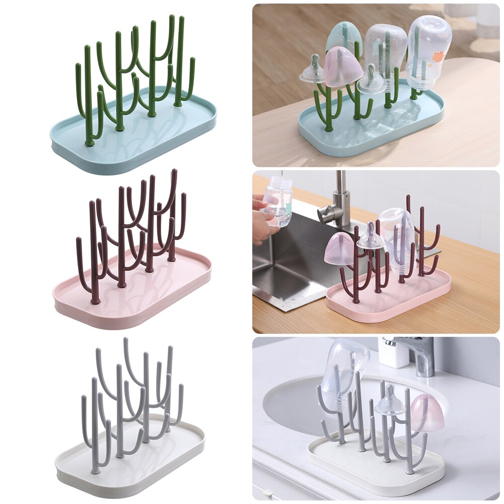 Salle de bain Simple Drain comptoir de cuisine détachable grande capacité stockage gain de place étendoir Cactus forme maison support de verre