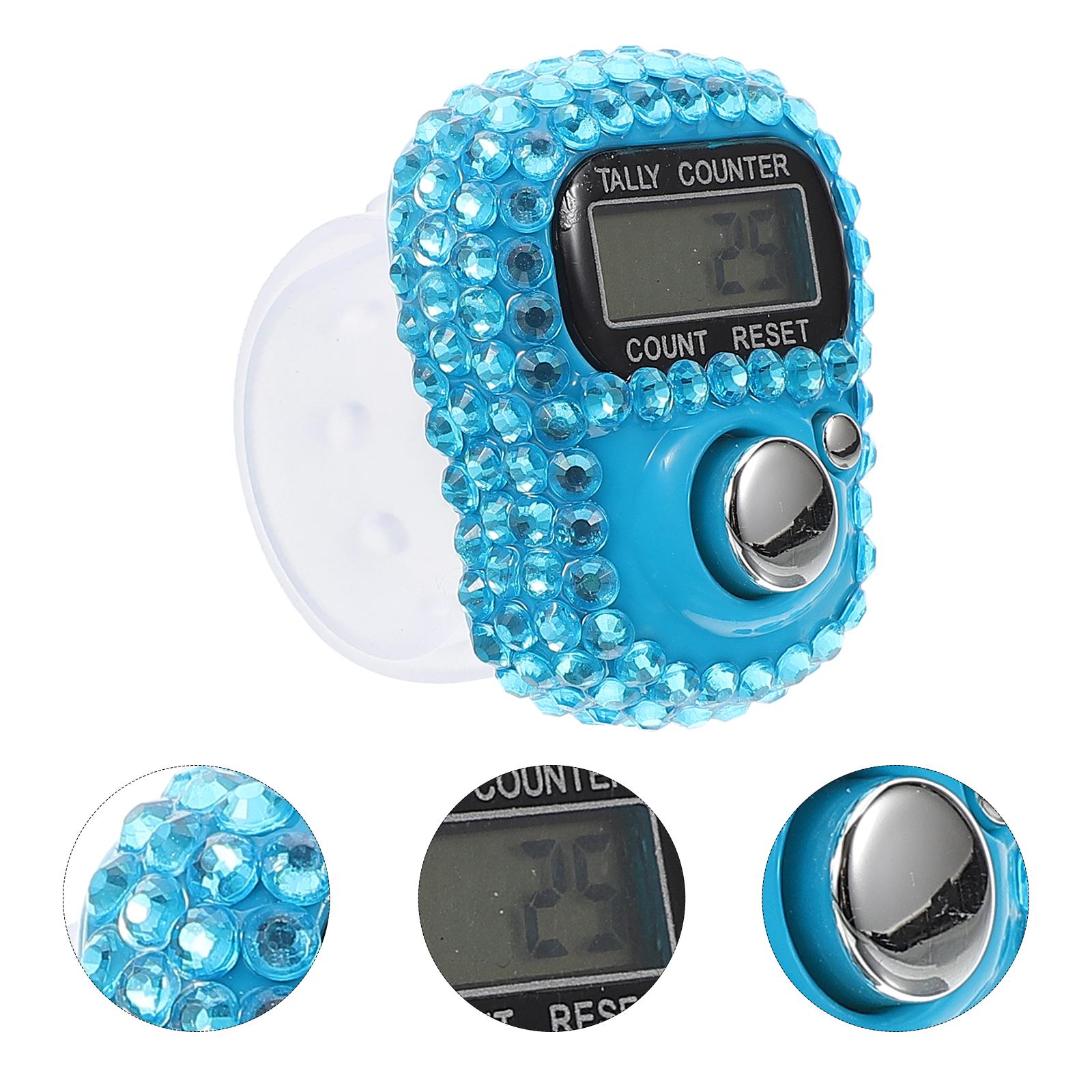 Mini Ring Counter Electronic Digital Finger Hand Handheld Resettable Tally Rhinestone