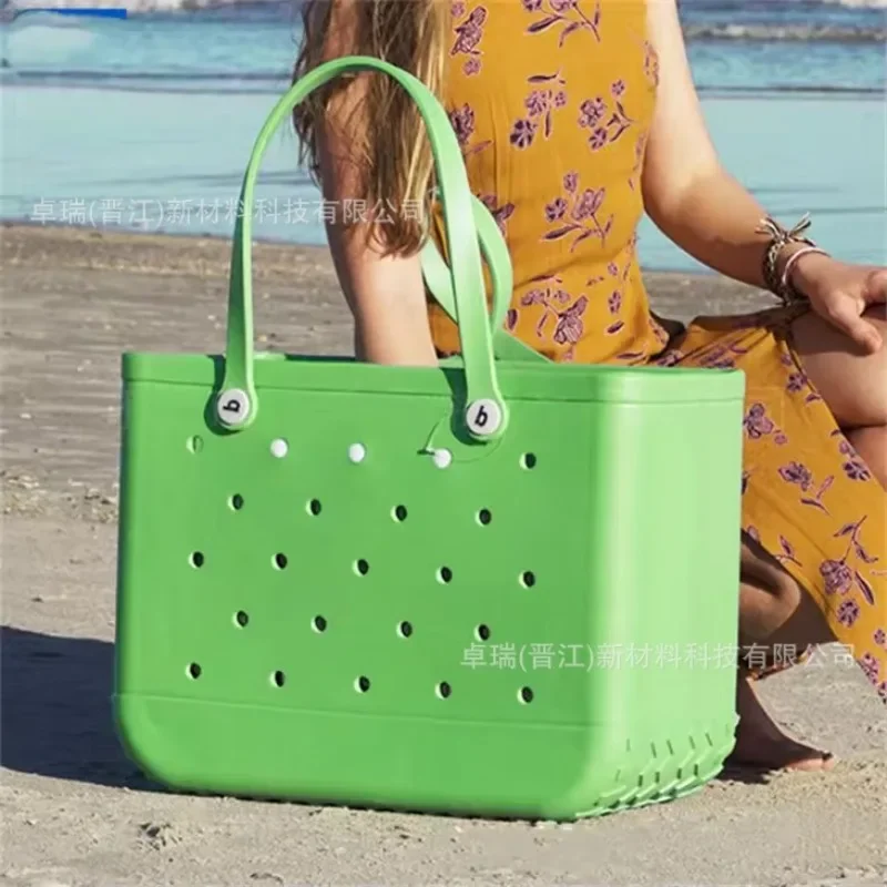 Gummi Frauen Bogg Tasche Sommer Schwimmbad Schulter Handtasche EVA Große Kapazität Warenkorb Weibliche Schwimmbad Tote Strand Zipfel