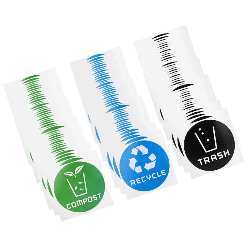 Recycle Sticker Sign Decal Round Recycle Trash for Trash Cans
