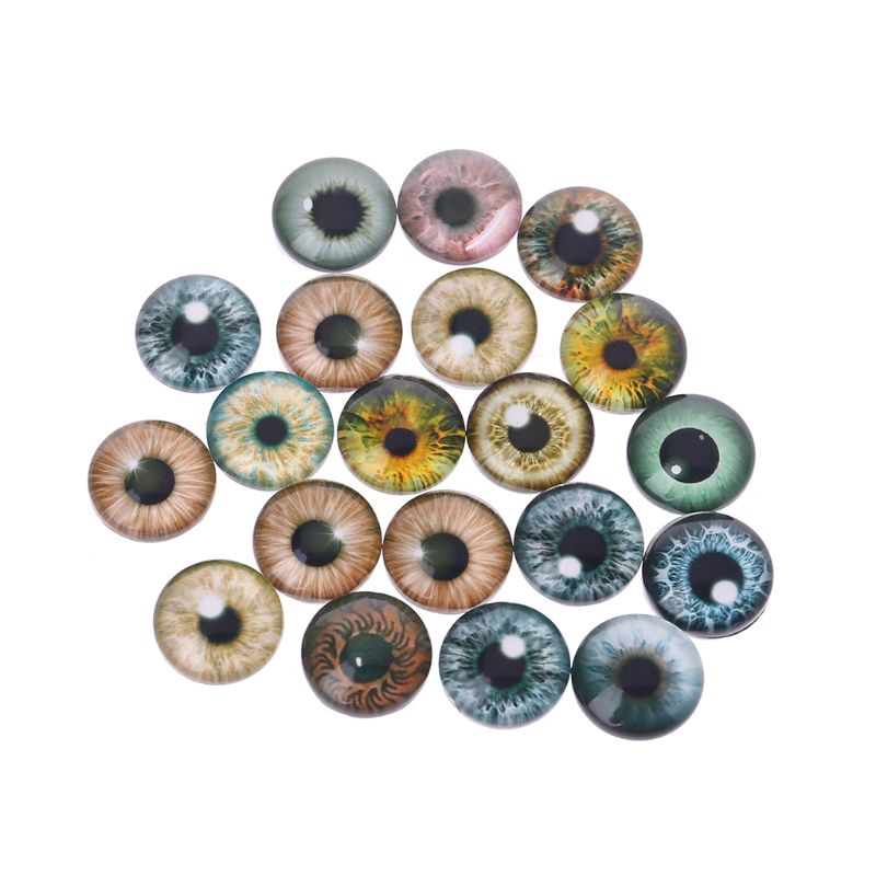 20 stk glas dukke øjne dyr håndlavet 8mm/12mm/18mm diy håndværk øjenkugler: 12mm