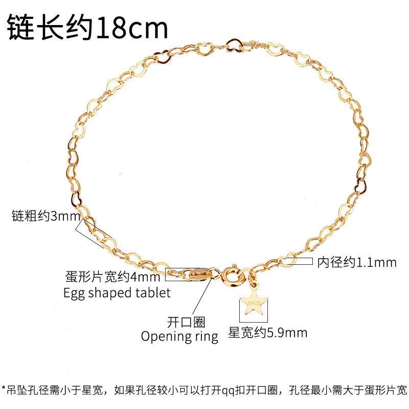 S925 Puur Zilver Temperament Mooie Liefde Ketting Hart Ketting Kruis Ketting Armband Sieraden Diy Accessoires Materiaal: Gold Plated