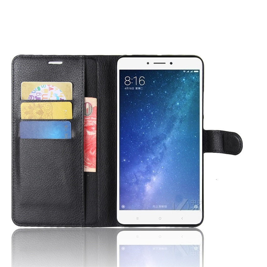 Coque en cuir à rabat de pour Xiaomi mi max 2, étui Style livre avec support