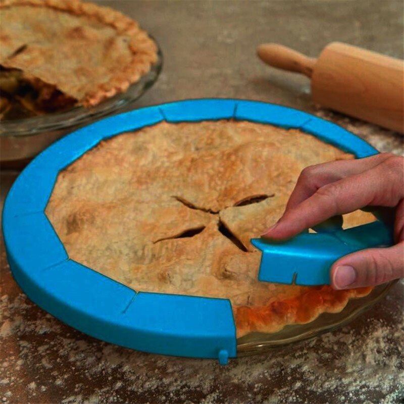 Pie Pizza Protection Cover Adjustable Silicone Pie Crust Shield Silicone Fit 8.5Inch - 11.5Inch Rimmed Dish Cake Bakeware Tool
