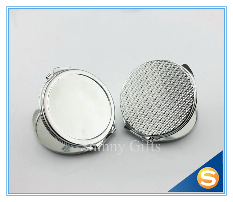 Blank Compact Mirror DIY Portable Metal cosmetic mirror Silver 20pcs/pack 60MM