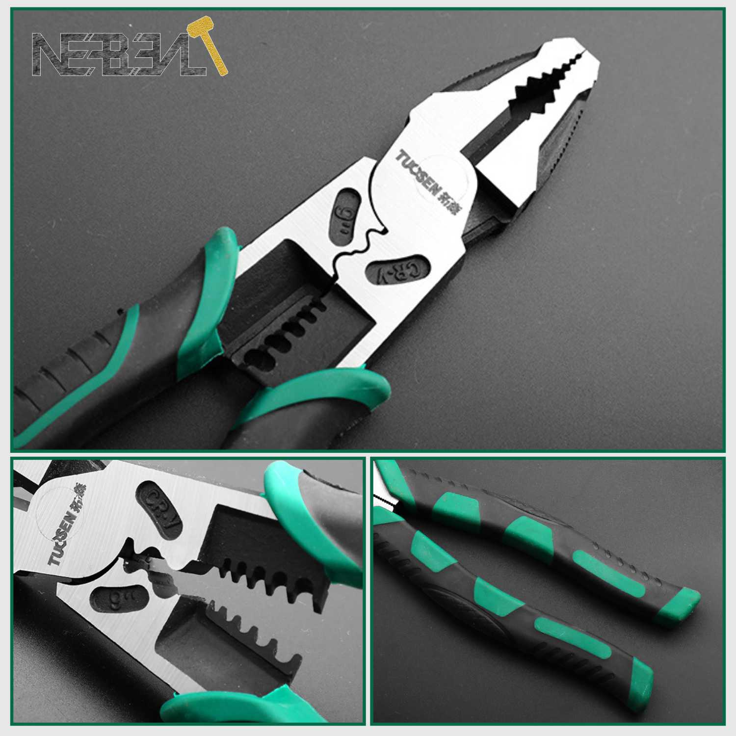 6 &#39;&#39;/8&#39;&#39;/9 &#39;&#39;Multifunctionele Tang Set Combinatie Punttang Stripper/Crimper/Cutter zware Draad Tang Diagonale