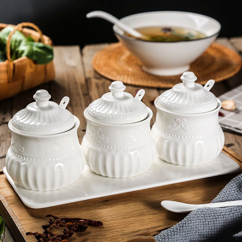 White French Court Style Salt Pepper Oil Dispenser For Kitchen Spice Organizer Storag Box Seasoning Box Kitchen Accessories