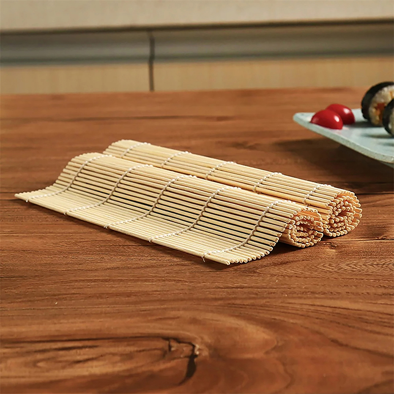 Esterilla enrollable de bambú para cocina, herramienta japonesa de 24x24cm para paletas de arroz Onigiri, 1 unidad