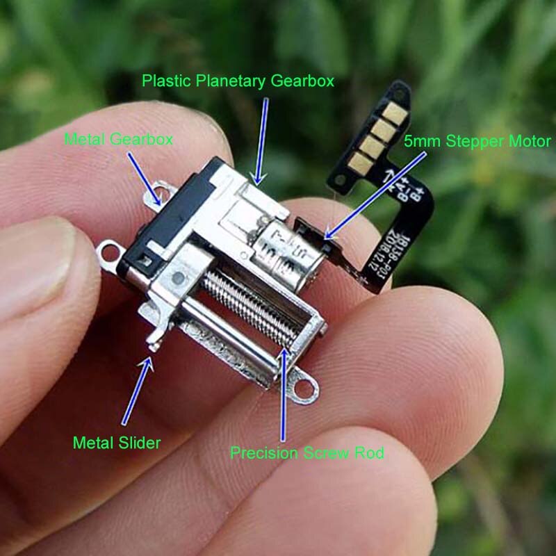 Stroke 10mm Tiny Linear Actuator 5mm Precision Planetary Full Metal Gearbox Gear Stepper Motor 2-phase 4-wire MINI Step Motor