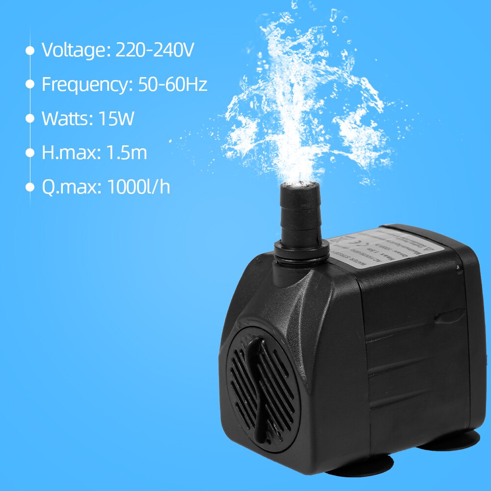 Mini Submersible Water Pump with LED Light for Aquariums Fish Tank Underwater Fountain Waterfall Water Pumps Lighting Decor