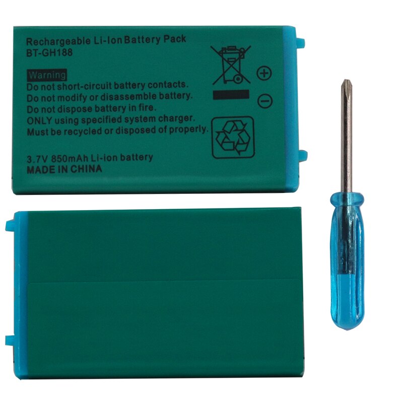 2pcsFor GBASPGameBoyAdvance Battery Rechargeable battery Lithium-ion Battery Pack For Nintendo Game Boy Advance with screwdriver